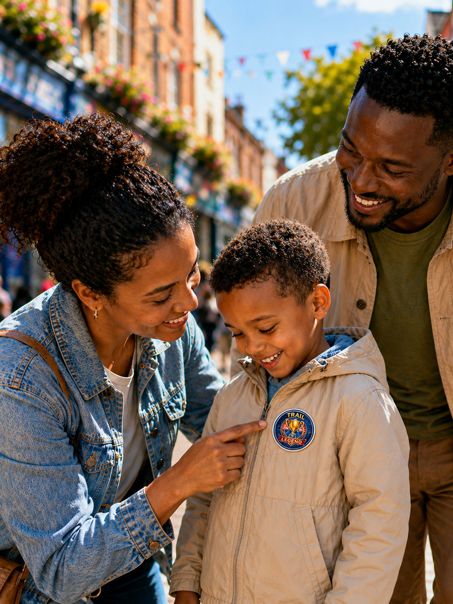 A colourful High Street Safari reward sticker badge